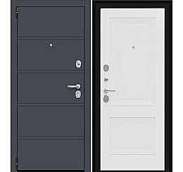 Дверь входная Porta R-3 8/K82 Graphite Pro/Alaska, 2 замка, с ночной задвижкой
