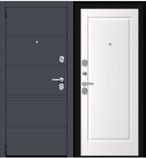 Дверь входная Porta R-3 8/П1 Graphite Pro/Alaska, 2 замка, с ночной задвижкой
