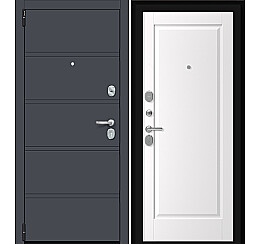 Дверь входная Porta R-3 8/П1 Graphite Pro/Alaska, 2 замка, с ночной задвижкой