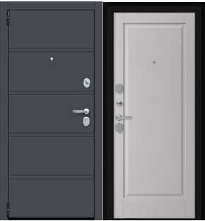 Дверь входная Porta R-3 8/П1 Graphite Pro/Nardo Grey, 2 замка, с ночной задвижкой
