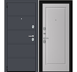 Дверь входная Porta R-3 8/П1 Graphite Pro/Nardo Grey, 2 замка, с ночной задвижкой