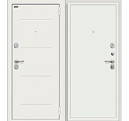 Дверь входная Аура Kale Off-white/Шагрень белая, 2 замка, с ночной задвижкой