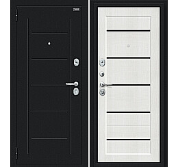 Дверь входная Борн Букле черное/Bianco Veralinga, 2 замка