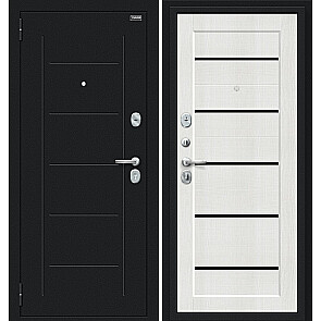 Дверь входная Борн Букле черное/Bianco Veralinga, 2 замка