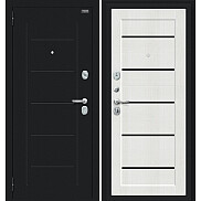 Дверь входная Борн Букле черное/Bianco Veralinga, 2 замка
