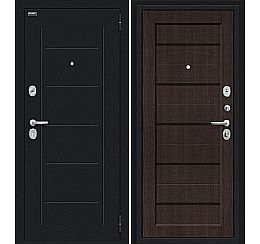 Дверь входная металлическая «Борн» Букле черное/Wenge Veralinga
