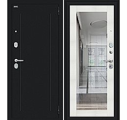 Дверь входная металлическая «Флэш 119.Б15» Букле черное/Bianco Veralinga