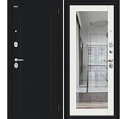 Дверь входная металлическая «Флэш Kale» Букле черное/Off-white