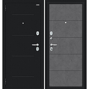 Дверь входная Граффити-1 Букле черное/Slate Art, 2 замка