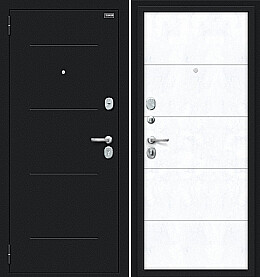 Дверь входная Граффити-1 Букле черное/Snow Art, 2 замка