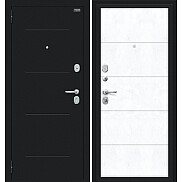 Дверь входная Граффити-1 Букле черное/Snow Art, 2 замка