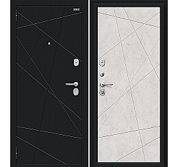 Дверь входная Граффити-5 (115/Г5) Букле черное/Look Art, 2 замка, с ночной задвижкой