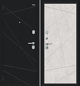 Дверь входная Граффити-5 (115/Г5) Букле черное/Look Art, 2 замка, с ночной задвижкой