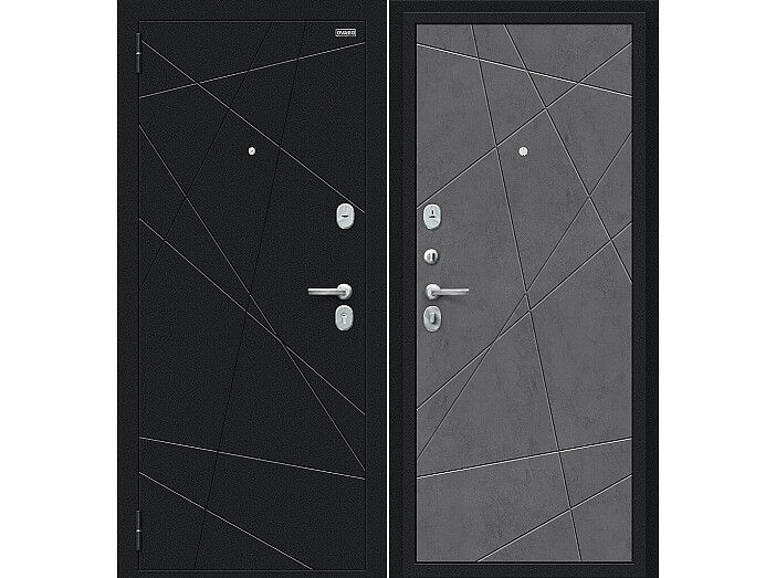 ДC Bravo R-2 Граффити-5 (115/Г5) Slate Art/Букле черное 205*86 Левая