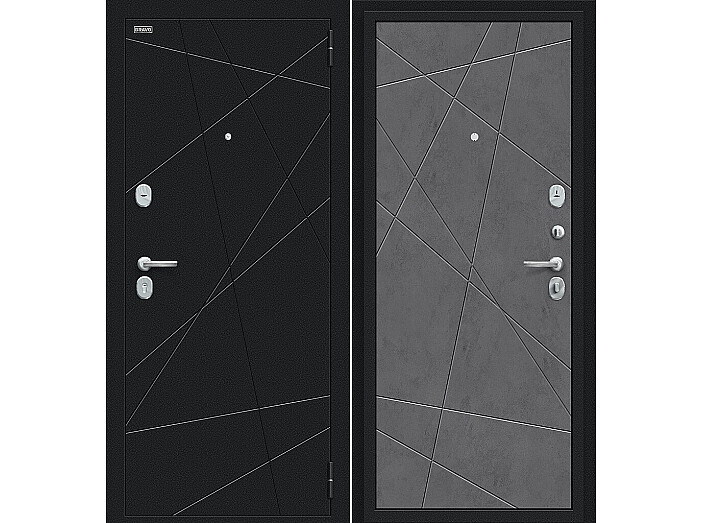 ДC Bravo R-2 Граффити-5 (115/Г5) Slate Art/Букле черное 205*86 Левая