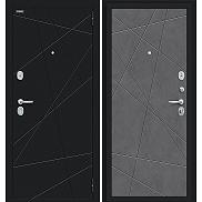 Дверь входная металлическая «Граффити-5» Букле черное/Slate Art