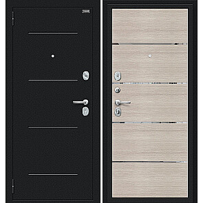 Дверь входная Лайн Букле черное/Cappuccino Veralinga, 2 замка