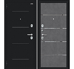 Дверь входная Лайн Букле черное/Slate Art, 2 замка