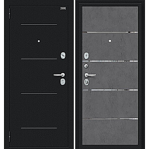Дверь входная Лайн Букле черное/Slate Art, 2 замка