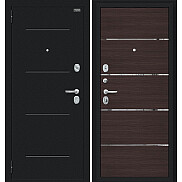 Дверь входная Лайн Букле черное/Wenge Veralinga, 2 замка, с ночной задвижкой