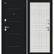 Дверь входная металлическая «Мило 104.52» Букле черное/Bianco Veralinga