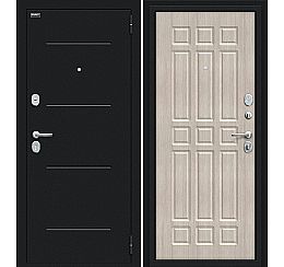 Дверь входная металлическая «Мило 104.52» Букле черное/Cappuccino Veralinga