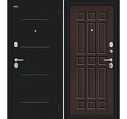 Дверь входная металлическая «Мило 104.52» Букле черное/Wenge Veralinga
