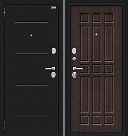 Дверь входная Мило 104.52 Букле черное/Wenge Veralinga, 2 замка