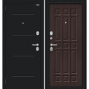 Дверь входная Мило 104.52 Букле черное/Wenge Veralinga, 2 замка, с ночной задвижкой