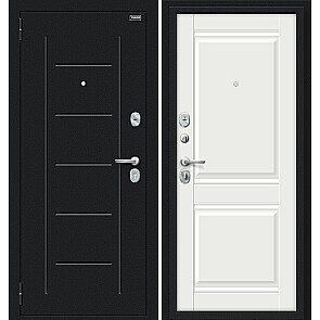 Дверь входная Некст Kale Букле черное/Off-white, 2 замка