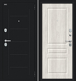 Дверь входная Пик 117.С14 Букле черное/Casablanca, 2 замка