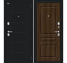 Дверь входная металлическая «Пик 117.С14» Букле черное/Dark Barnwood