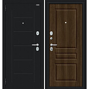 Дверь входная Пик 117.С14 Букле черное/Dark Barnwood, 2 замка, с ночной задвижкой