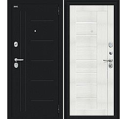 Дверь входная металлическая «Проф» Букле черное/Bianco Veralinga