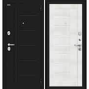 Дверь входная металлическая «Проф» Букле черное/Bianco Veralinga