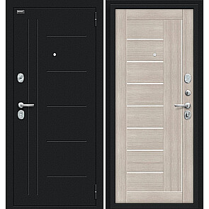 Дверь входная Проф Букле черное/Cappuccino Veralinga, 2 замка