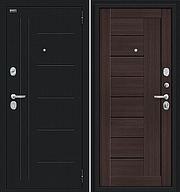 Дверь входная Проф Букле черное/Wenge Veralinga, 2 замка