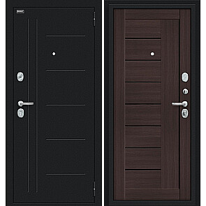 Дверь входная Проф Букле черное/Wenge Veralinga, 2 замка