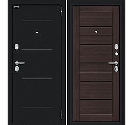 Дверь входная Техно Kale Букле черное/Wenge Veralinga, 2 замка, с ночной задвижкой