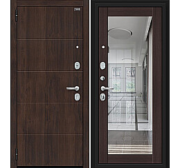 Дверь входная Флэт Kale Almon 28/Wenge Veralinga, с зеркалом, 2 замка, с ночной задвижкой
