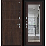 Дверь входная Флэт Kale Almon 28/Wenge Veralinga, с зеркалом, 1 замок, с ночной задвижкой