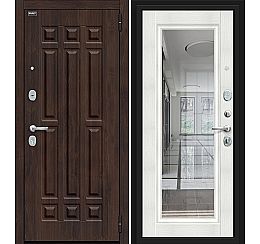 Дверь входная Форм Kale Almon 28/Bianco Veralinga, с зеркалом, 2 замка, с ночной задвижкой