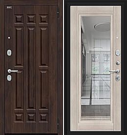 Дверь входная Форм Kale Almon 28/Cappuccino Veralinga, с зеркалом, 2 замка