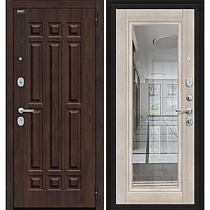 Дверь входная Форм Kale Almon 28/Cappuccino Veralinga, с зеркалом, 2 замка