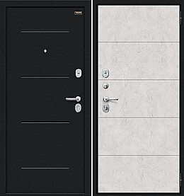 Дверь входная Граффити-1 Инсайд Букле черное/Look Art, 2 замка, с ночной задвижкой