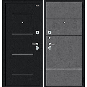 Дверь входная Граффити-1 Инсайд Букле черное/Slate Art, 2 замка, с ночной задвижкой