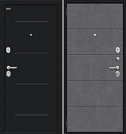 Дверь входная Граффити-1 Инсайд Букле черное/Slate Art, 2 замка, с ночной задвижкой