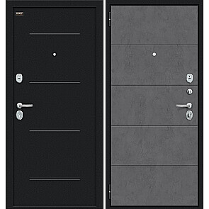 Дверь входная Граффити-1 Инсайд Букле черное/Slate Art, 2 замка, с ночной задвижкой
