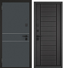 Дверь входная City Max MP D-16/137 Черный муар металлик, D-16/МДФ Графит софт, 137, 2 замка, с ночной задвижкой