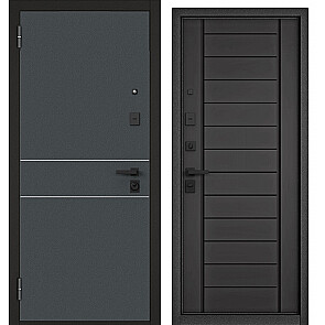 Дверь входная Сити Макс МП D-16/137 Черный муар металлик/Графит софт, 2 замка